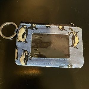Vera Bradley Playful Penguins Zip Up ID Holder NWOT